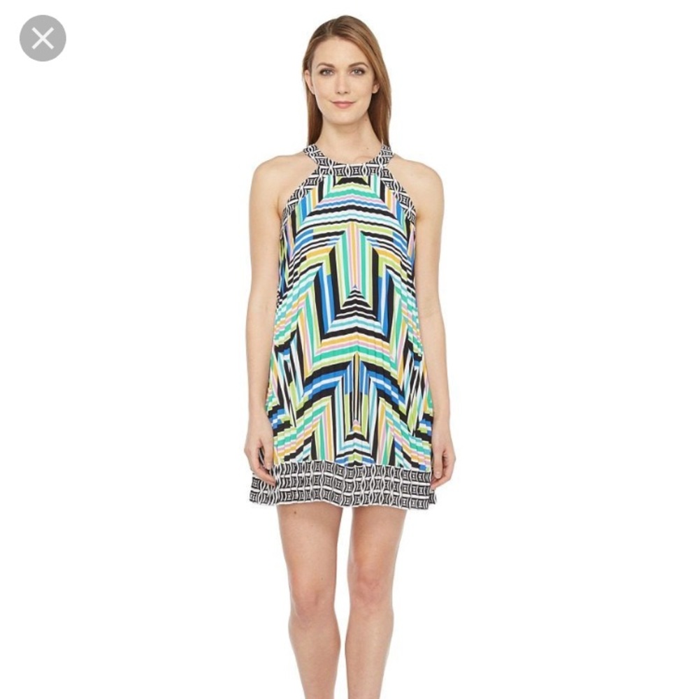Laundry by Shelli Segal Print Pleated Halter Dress